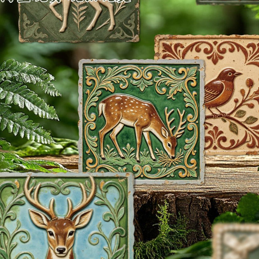 Embossed Tile Series Paper Stickers 10psc 6 variants image 3
