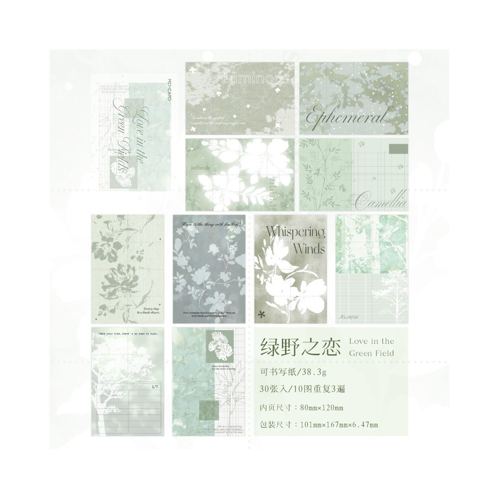 Silent World Series Material Paper 30 Sheets 6 Designs