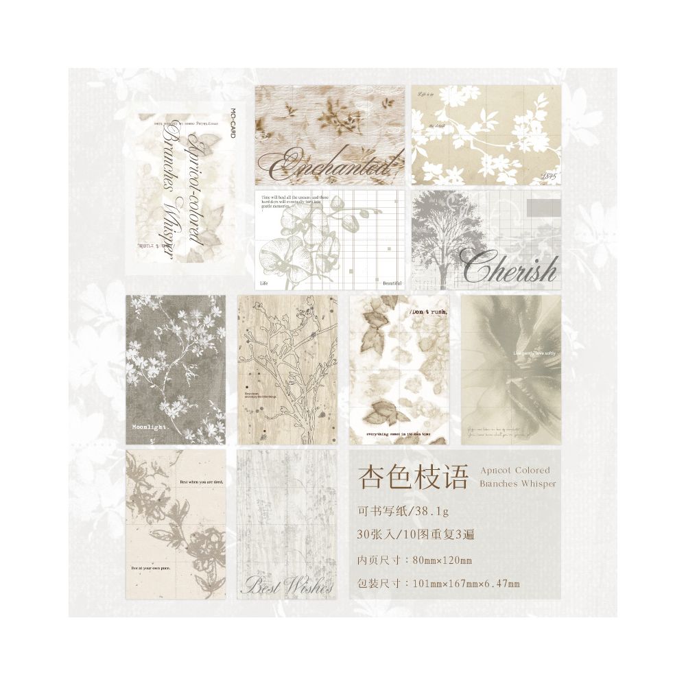 Silent World Series Material Paper 30 Sheets 6 Designs