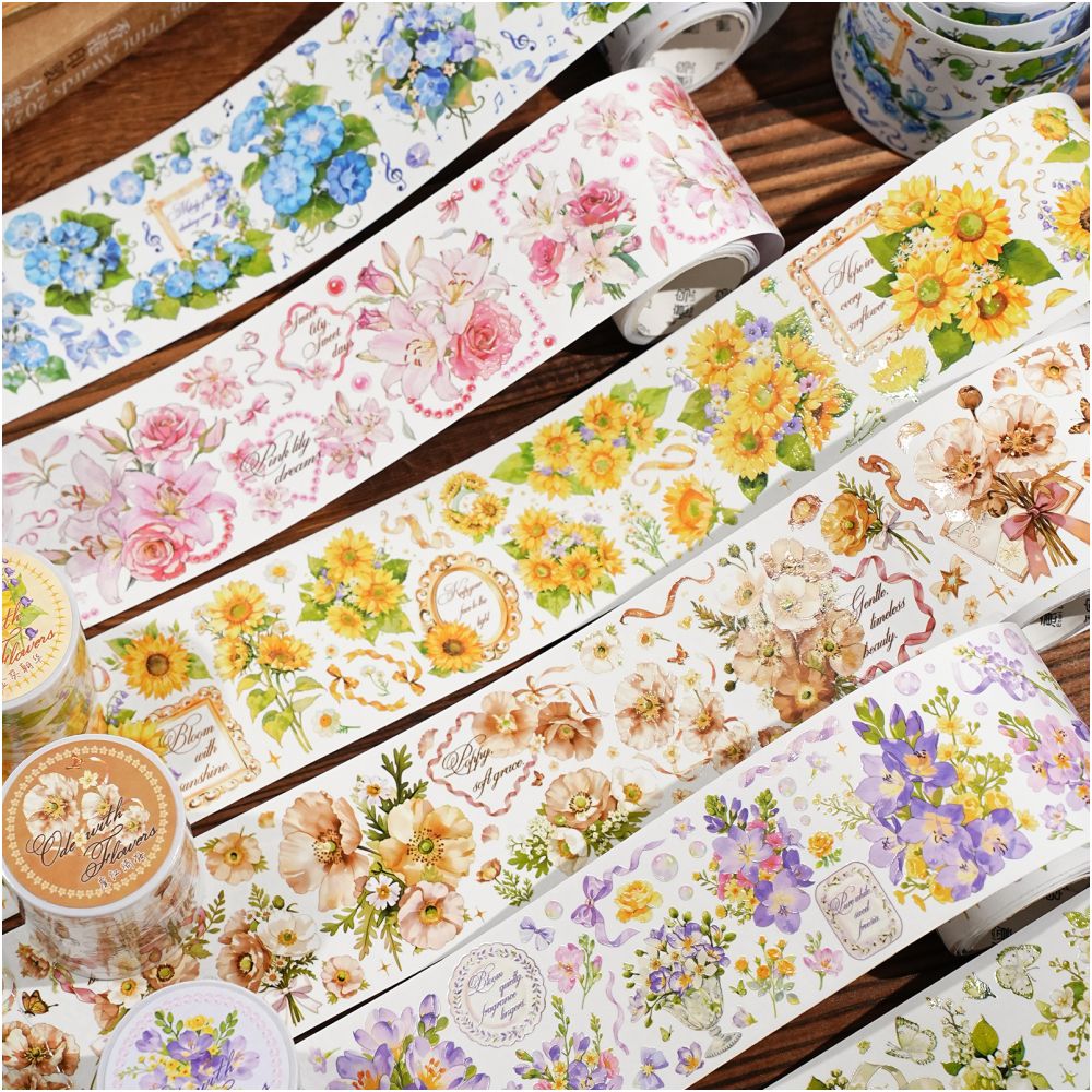 Flower Song series Washi Tape 5 5 cm x 2m image 1