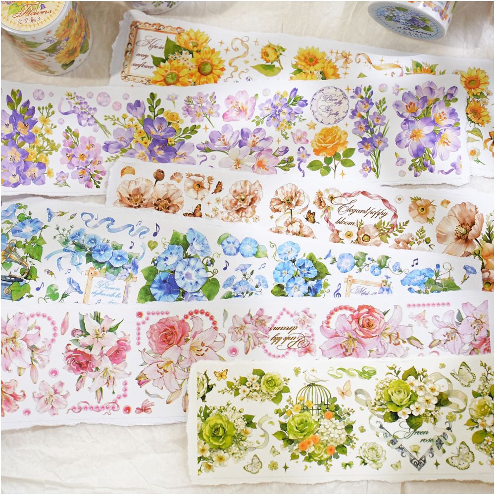 Flower Song series Washi Tape 5 5 cm x 2m image 2
