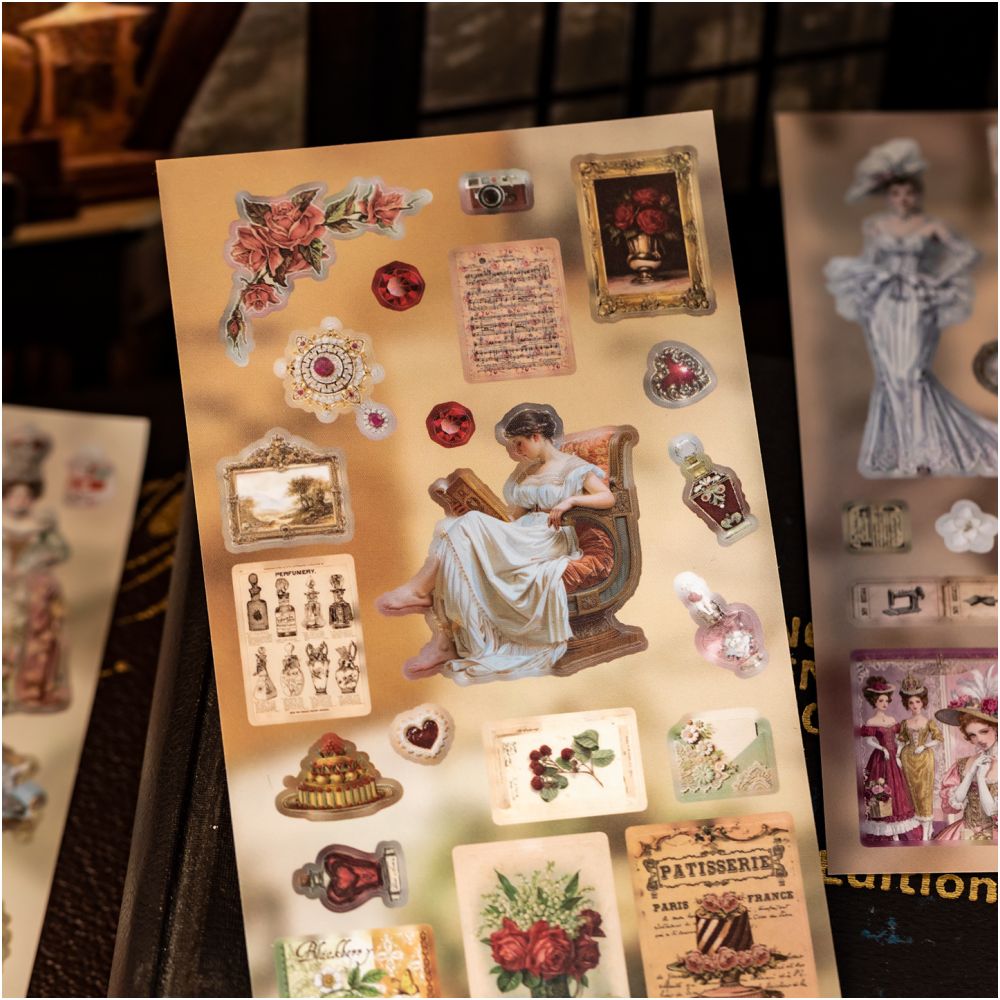 Dream Garden Tea Series Vintage Sticker Book 20 Sheets 2 Designs image 2