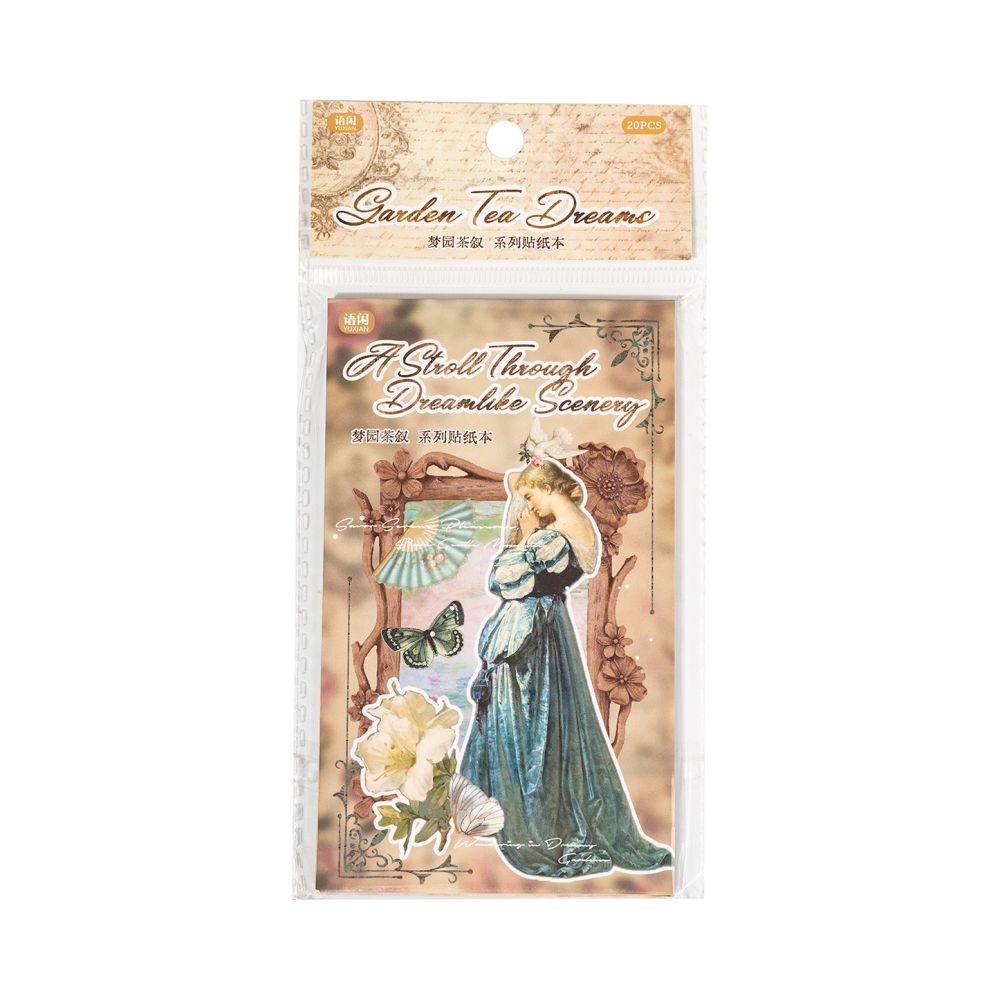 Dream Garden Tea Series Vintage Sticker Book 20 Sheets 2 Designs image 4