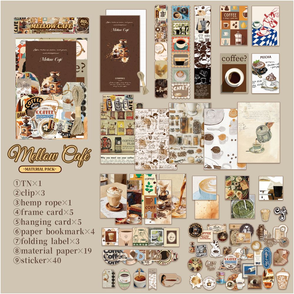 Time Silhouette Series Vintage Paper and Sticker Set 4 Styles