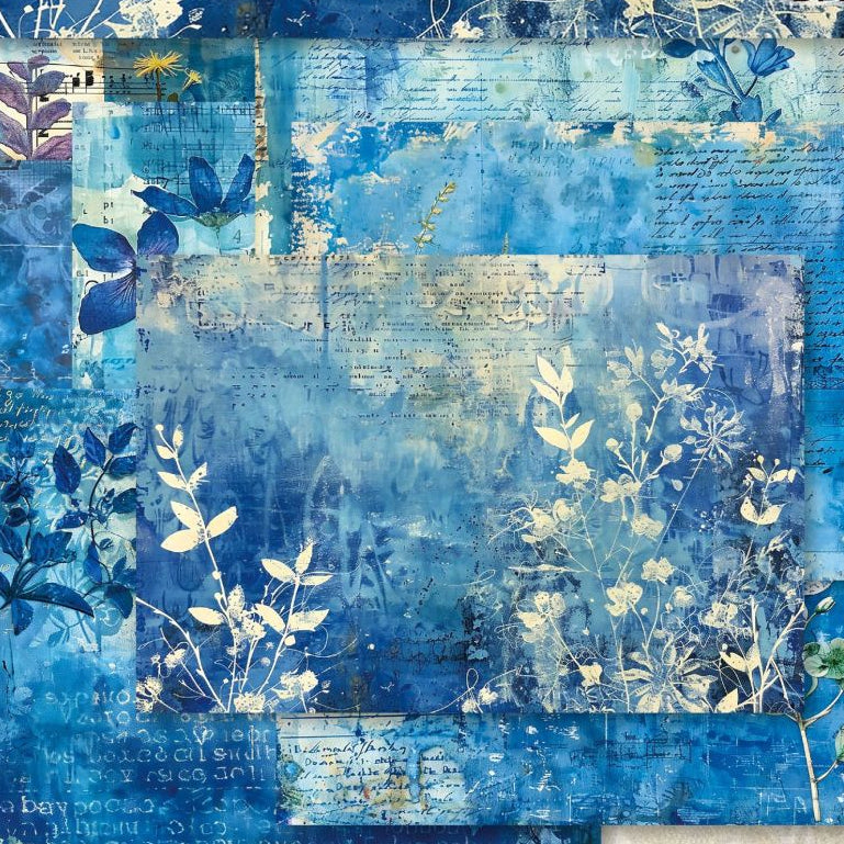 A5 Vintage Flower Series Material Paper 8 Sheets image 0