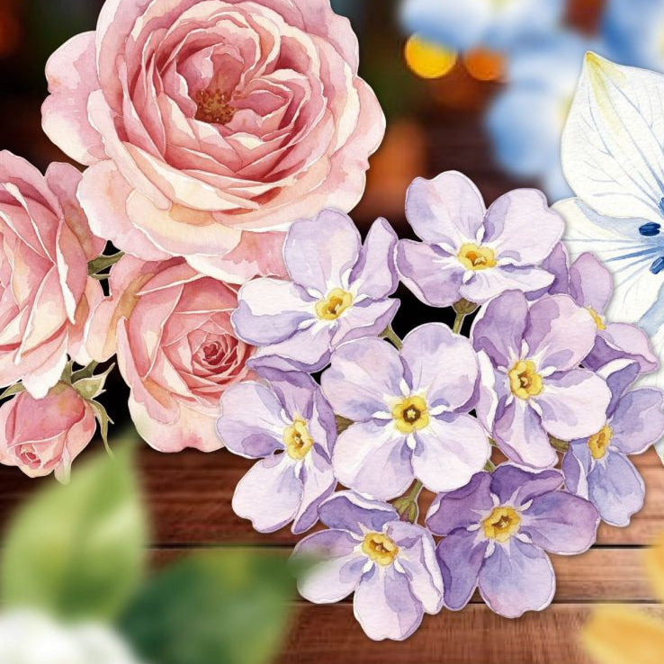 Floral Note Series Paper Stickers 10psc 6 variants image 0