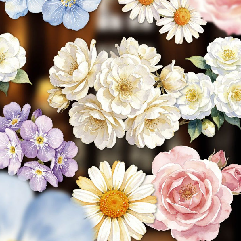 Floral Note Series Paper Stickers 10psc 6 variants image 1