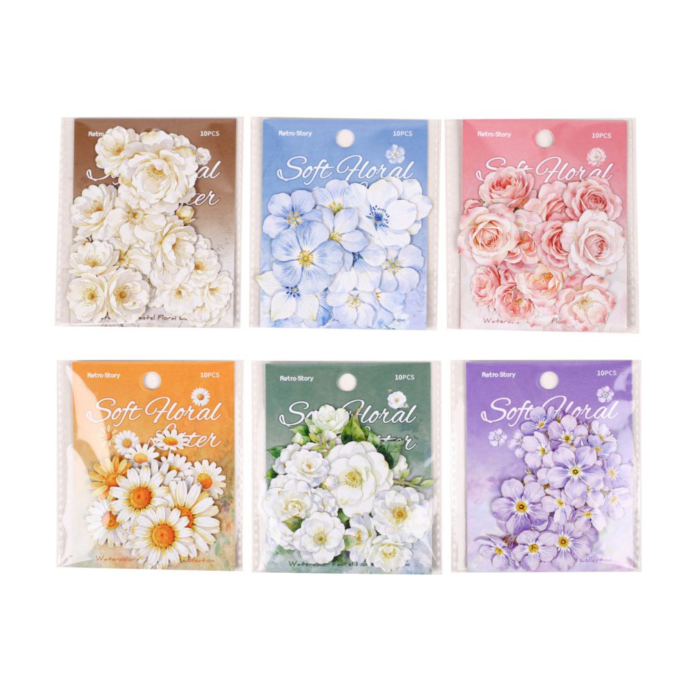 Floral Note Series Paper Stickers 10psc 6 variants image 4
