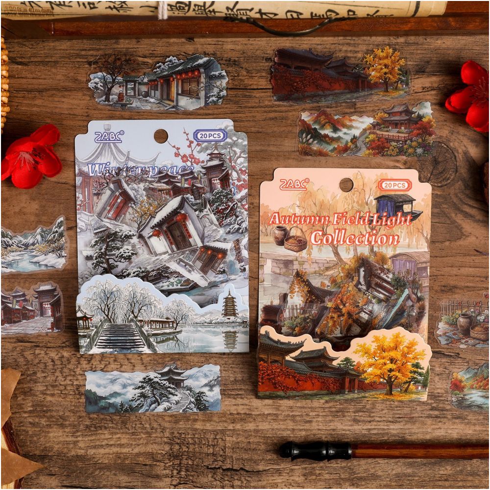 Four Seasons Series PET Stickers 20psc 4 variants image 1