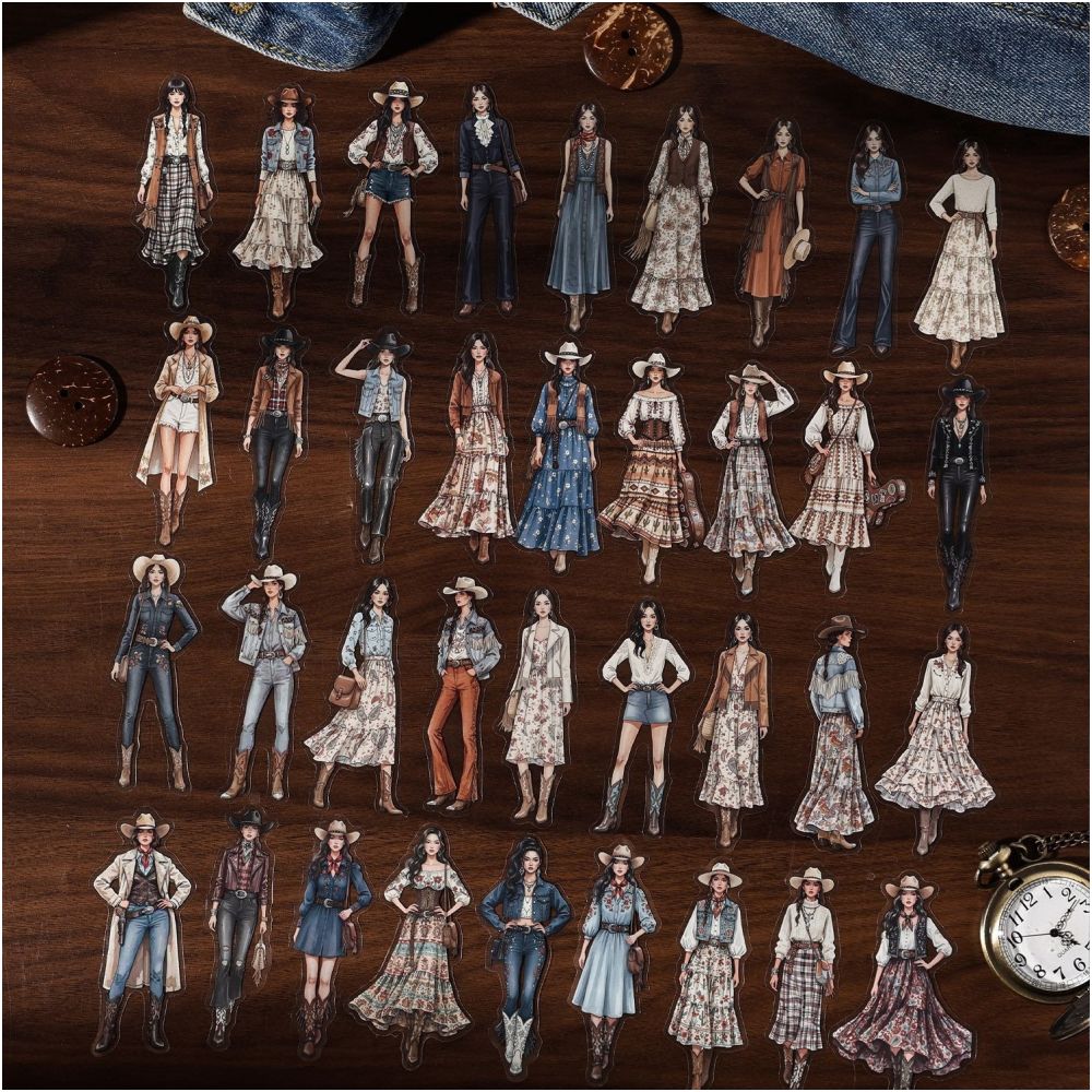 Western Cowboy Series PET Stickers 30psc 4 Designs image 2