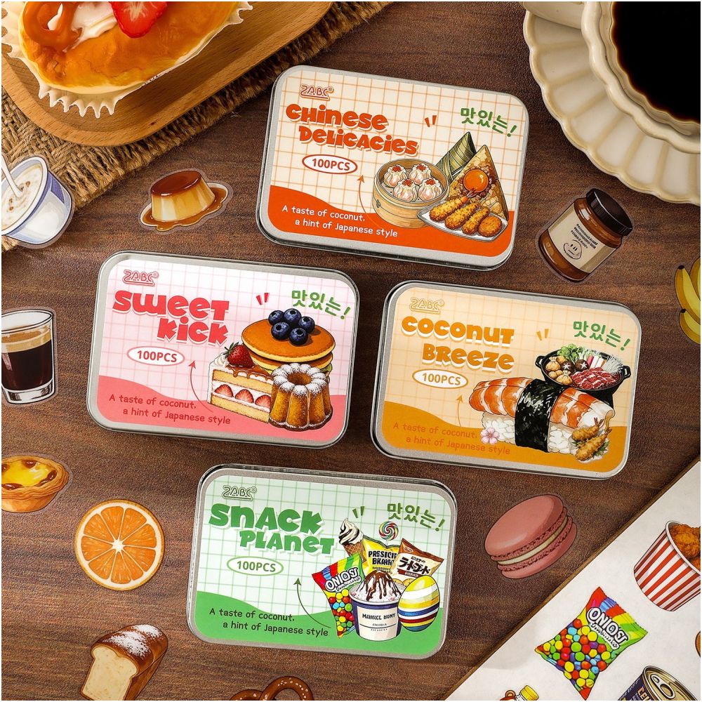 Taste Tour Series PET Stickers Box 100psc 4 variants image 4