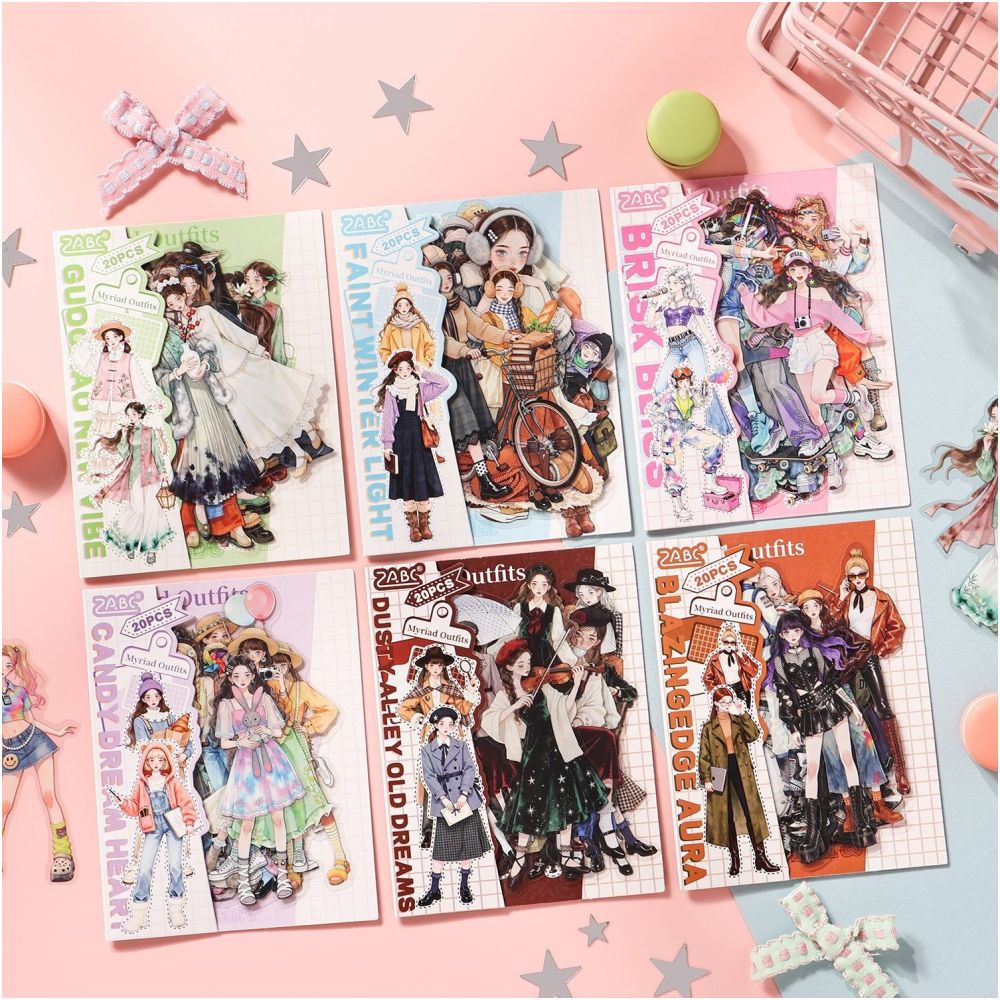 Fashion Icons Series PET Stickers 20psc 6 Styles image 2