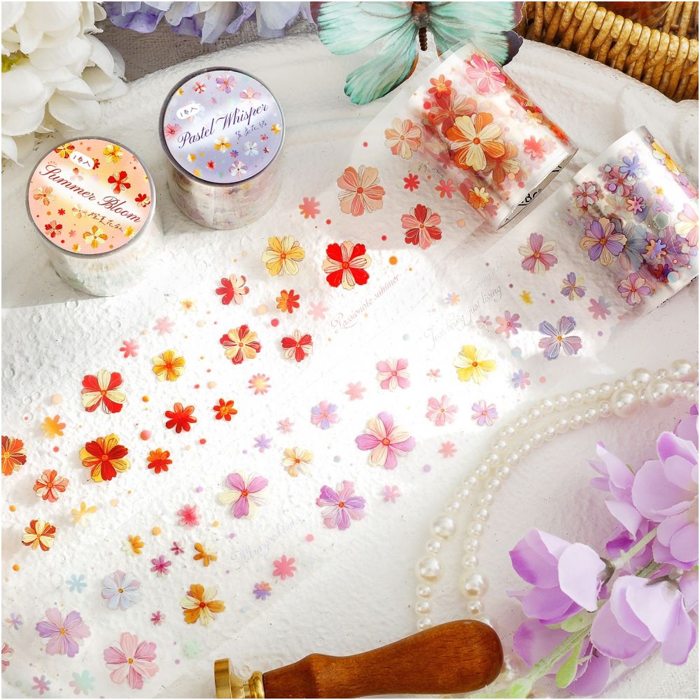 Floral Themed PET Tape 5cm x 2m 4 variants image 1