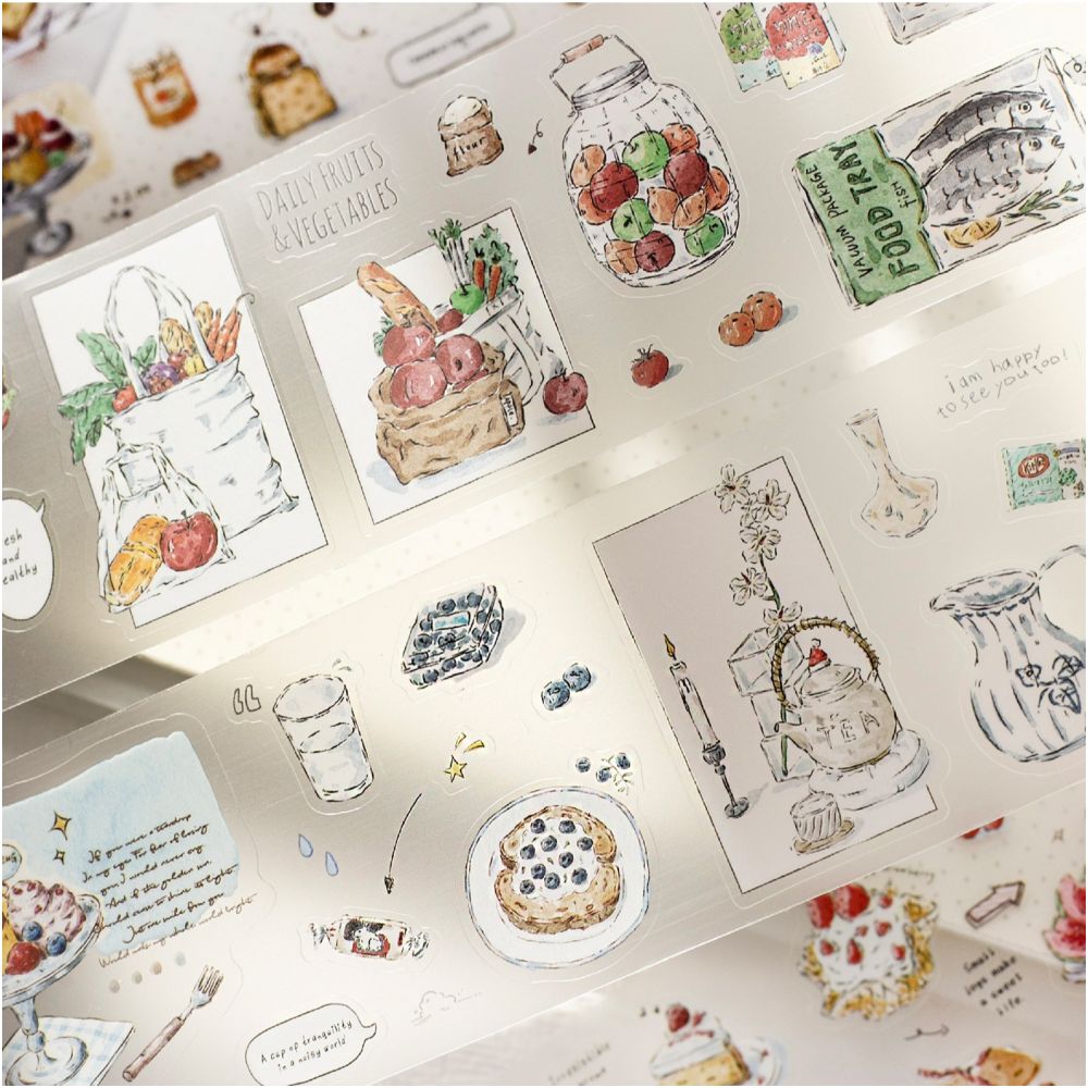 Four Hours of a Day Series PET Tape 5cm x 2m 4 Designs image 0