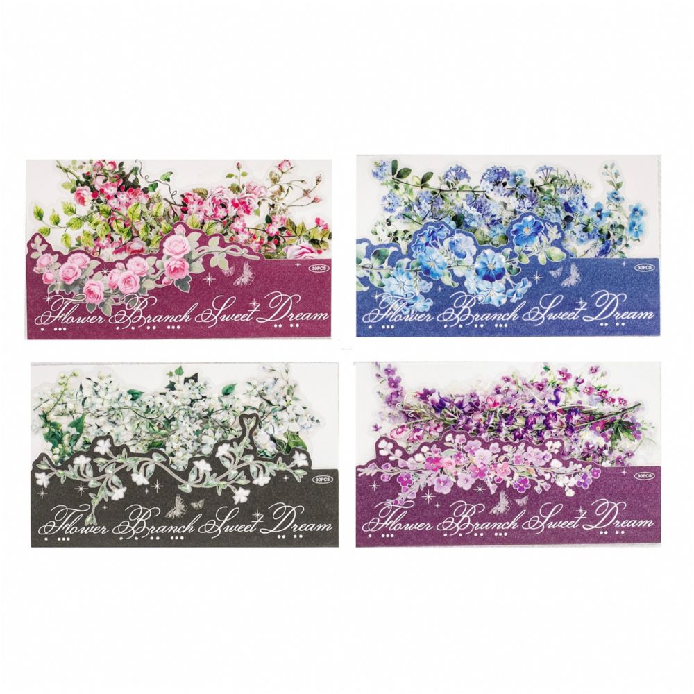 Floral Dream Series PET Stickers 30psc 4 variants image 4