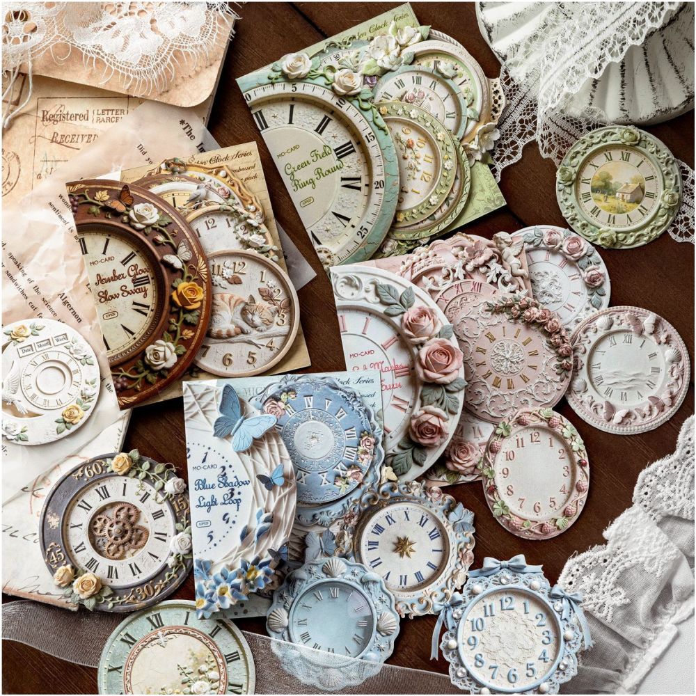 Vintage Clock Series Paper Stickers 10psc 4 Styles image 0