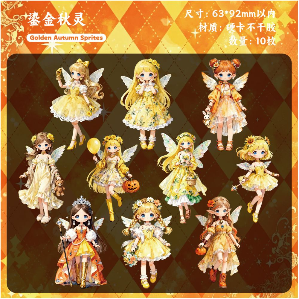 Lolita Elf Series Paper Stickers 10psc 6 variants