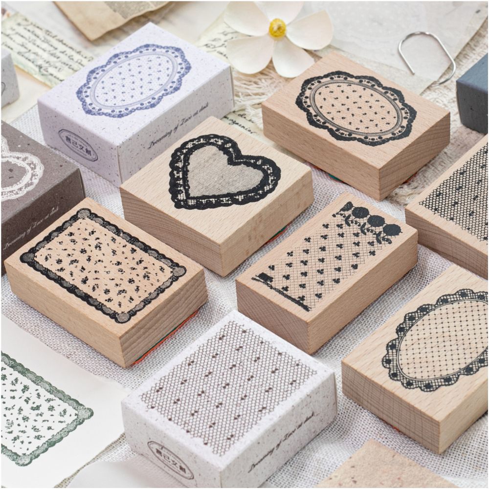 Dream of Lace Series Wood Stamp 4cm x 7cm 6 variants image 1