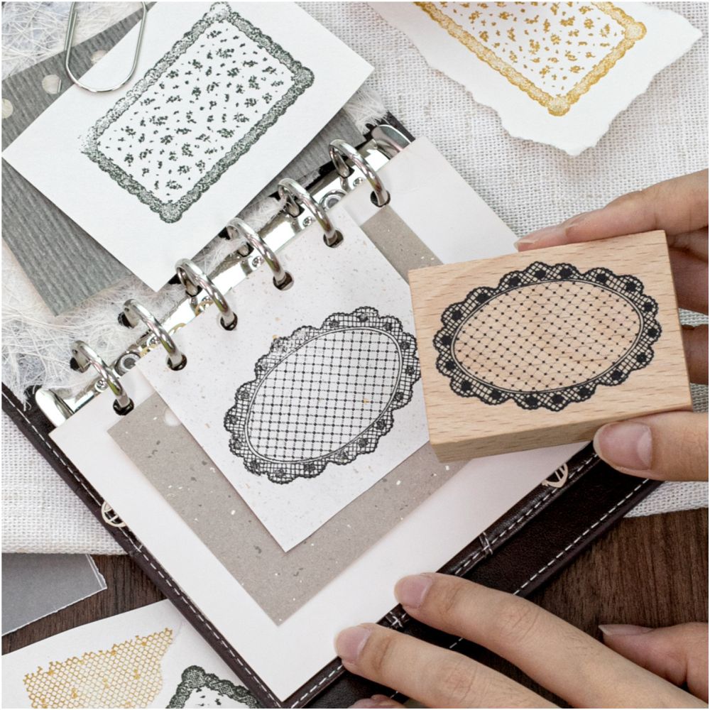 Dream of Lace Series Wood Stamp 4cm x 7cm 6 variants image 3