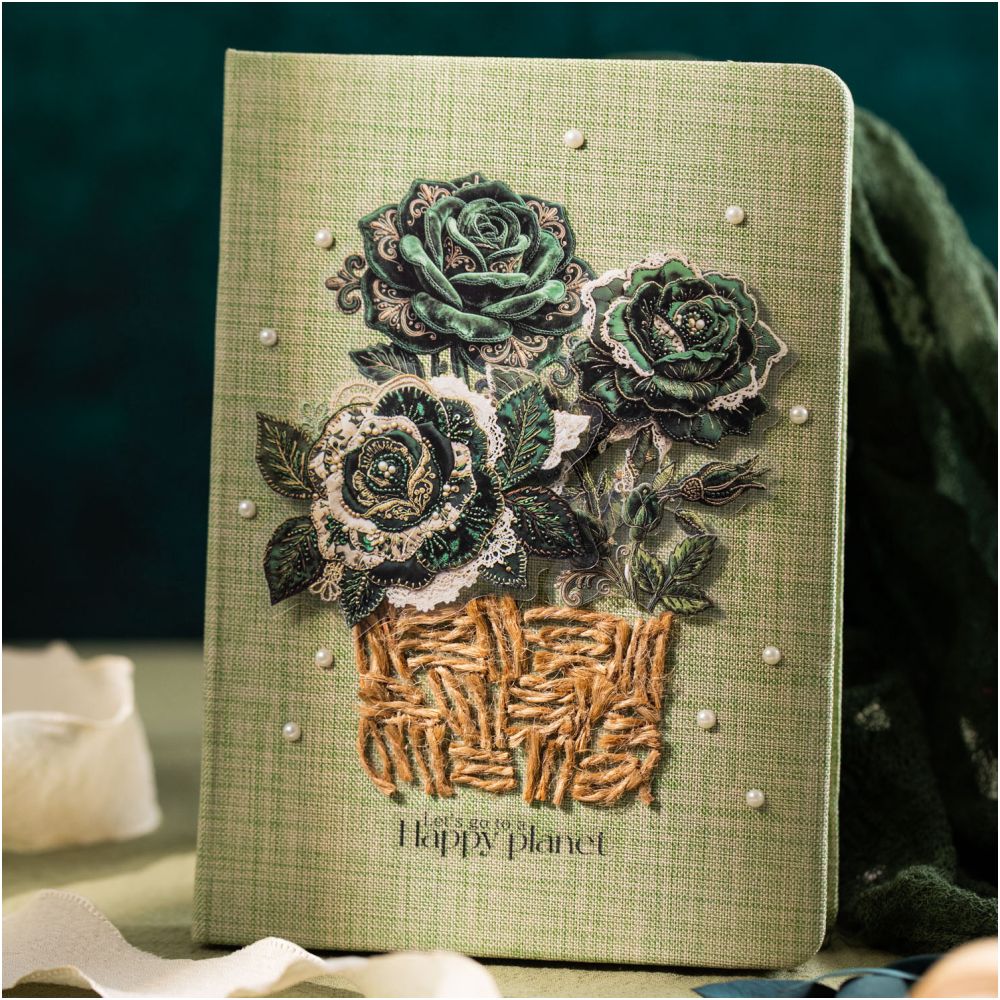 Fabric Flower Series PET Stickers 16psc 4 variants image 3