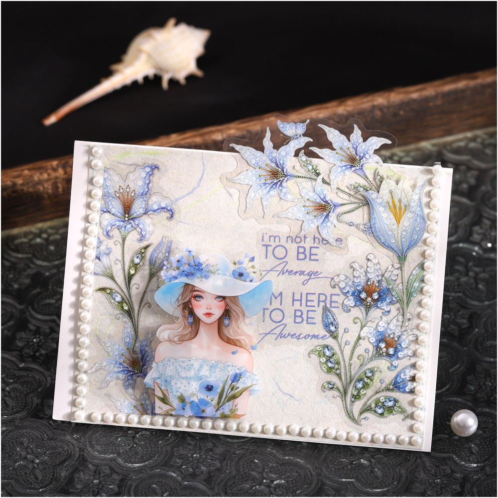 Vintage Floral Life Series PET Stickers 16psc 6 Designs image 0