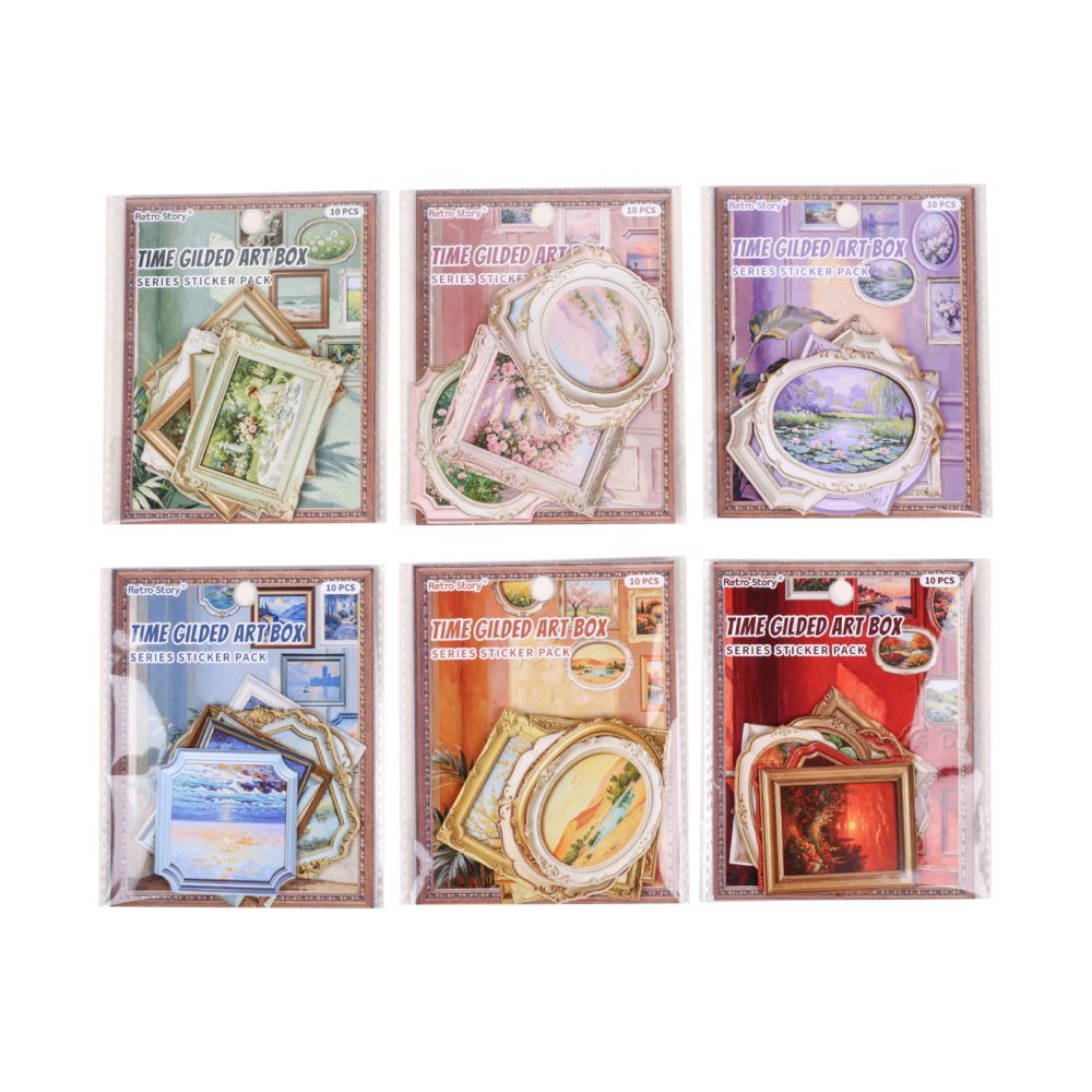 Retro Story Series Paper Stickers 10psc 6 variants image 4