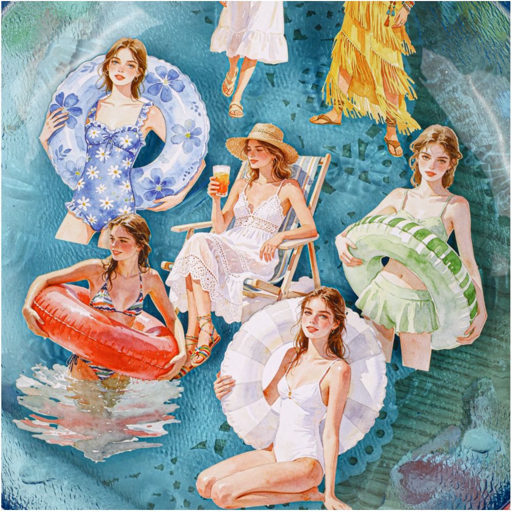 Hello Summer Series Paper Stickers 10psc 6 variants image 3