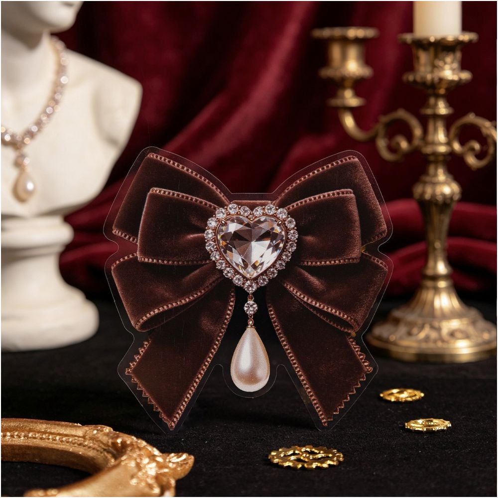 Vintage Gothic Bow Series PET Stickers 10psc 6 variants image 1
