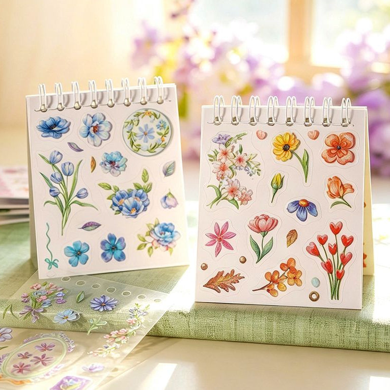 Colourful Floral Series PET Stickers 20psc 4 Designs image 0