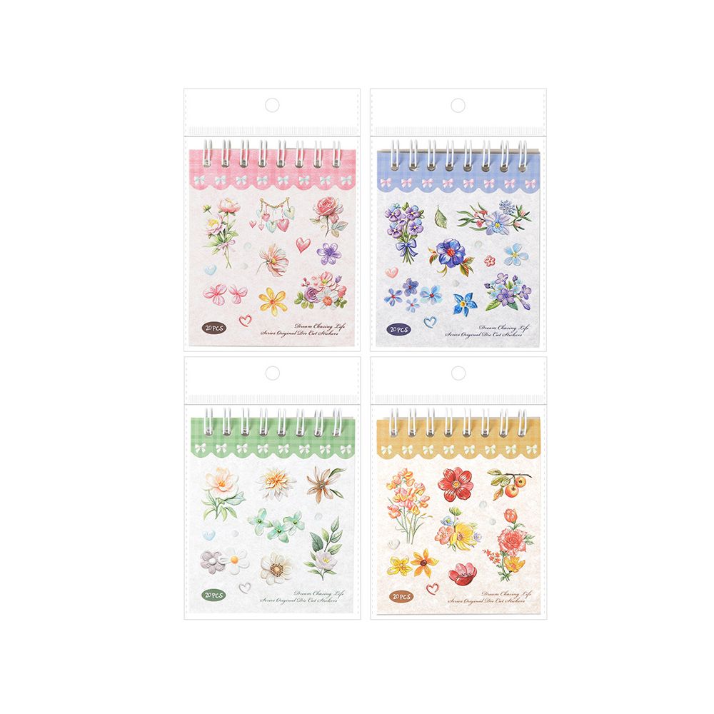 Colourful Floral Series PET Stickers 20psc 4 Designs image 4