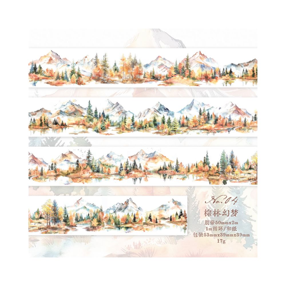 Mountain and Wilderness Series Washi Tape 5cm x 2m 4 variants