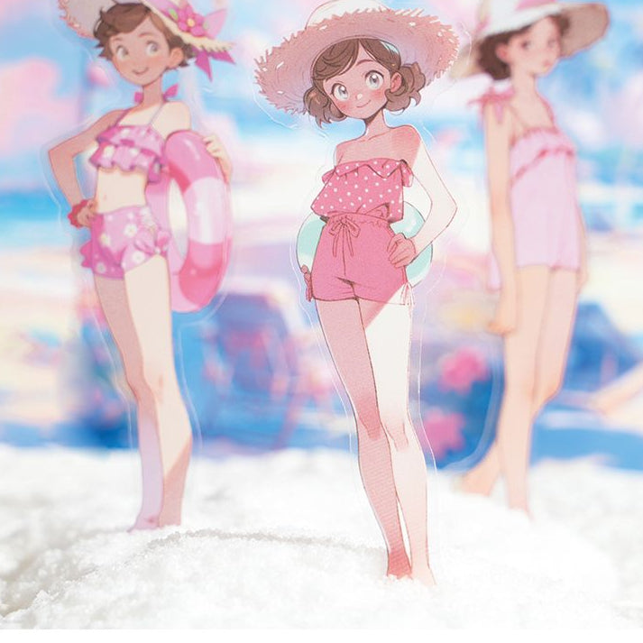 Summer Girl Series PET Stickers 10psc 6 Designs image 0