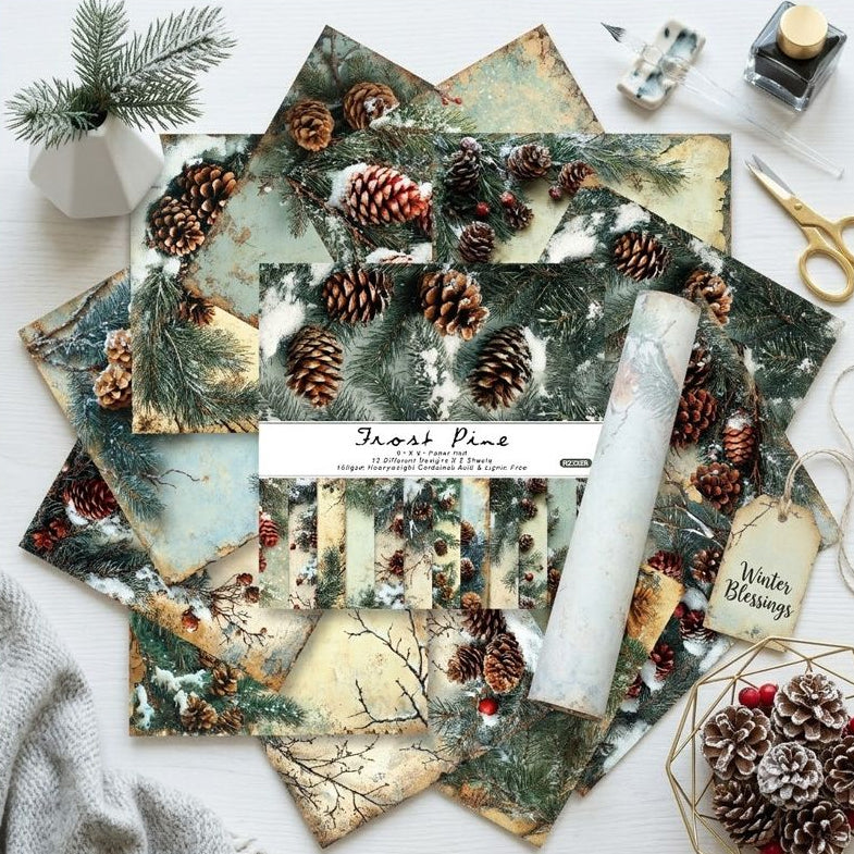 Frost Pine Background Paper 15cm x 15cm image 3
