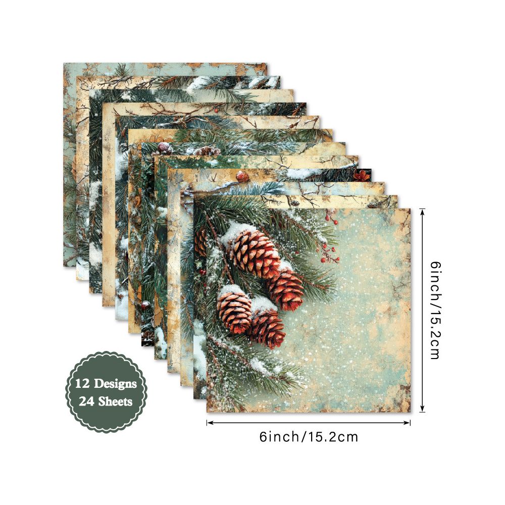Frost Pine Background Paper 15cm x 15cm image 4