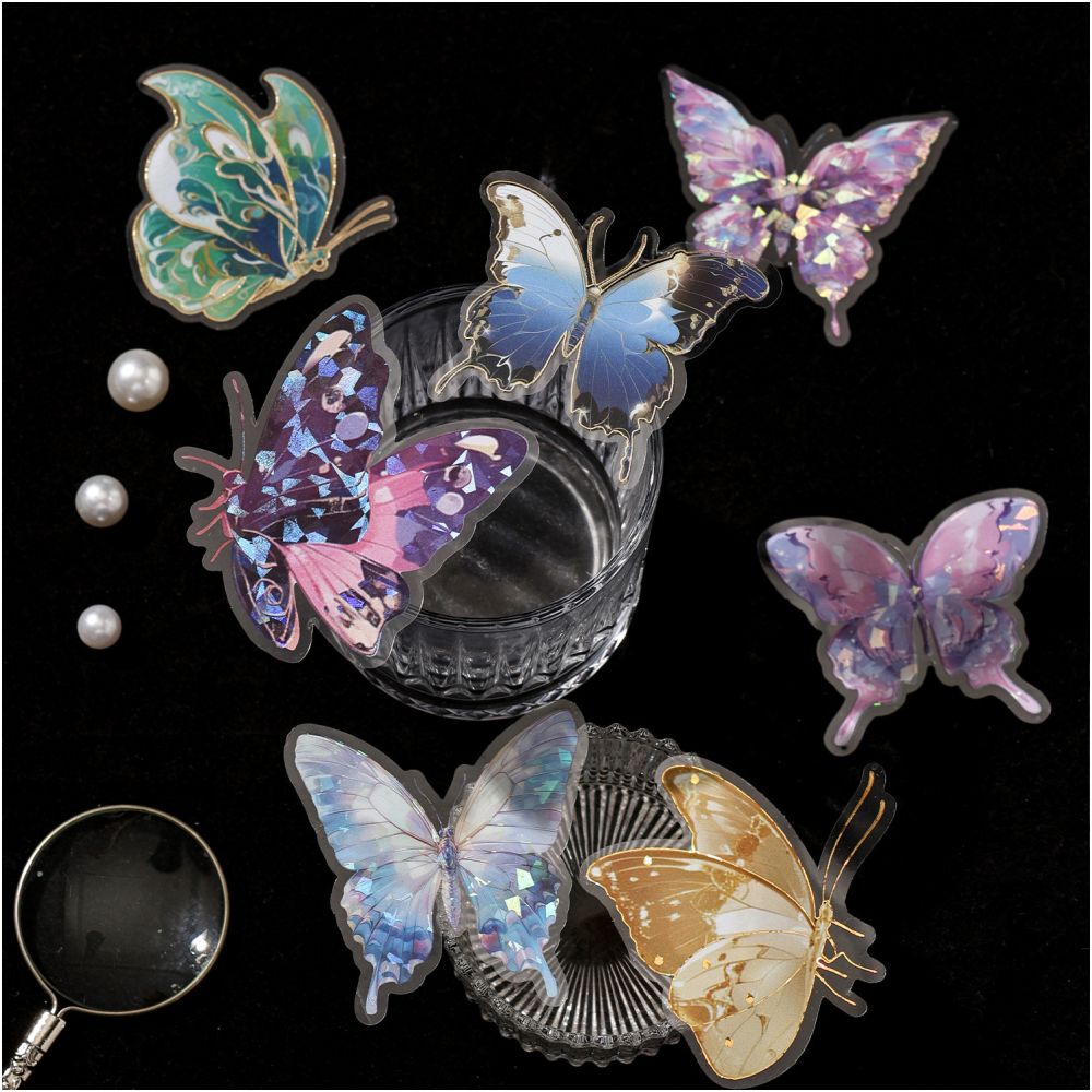 Dancing Butterfly Series PET Stickers 20psc 6 variants image 1