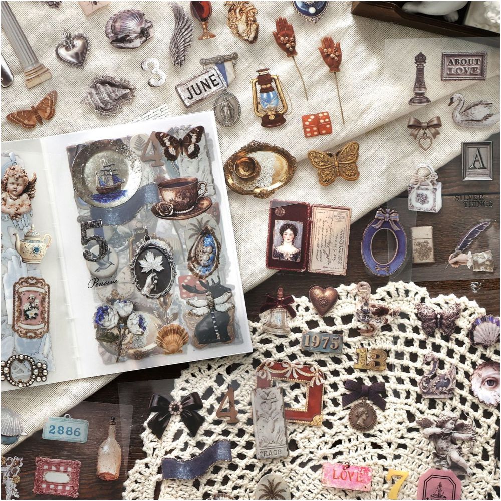 Vintage Items Series PET Stickers 20 Sheets 4 Designs image 2