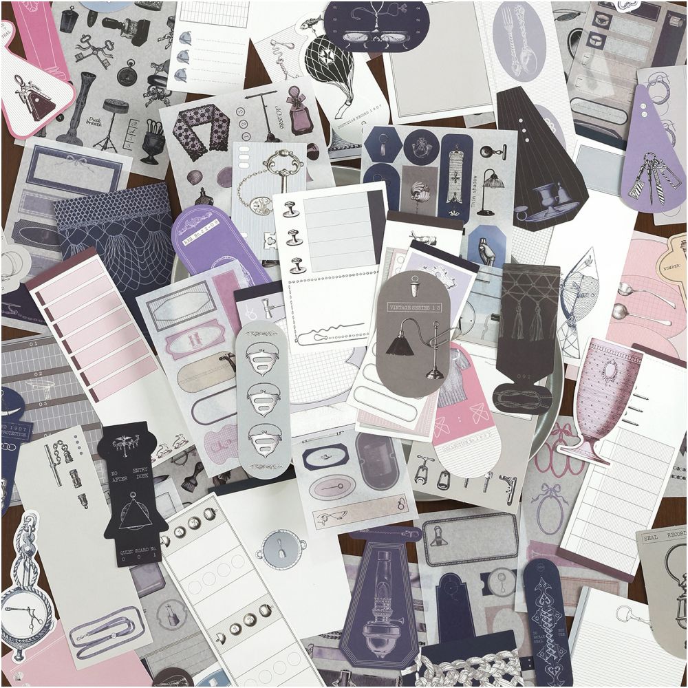 Old Residence Manuscript Series Paper Stickers 20 sheets 4 designs image 0