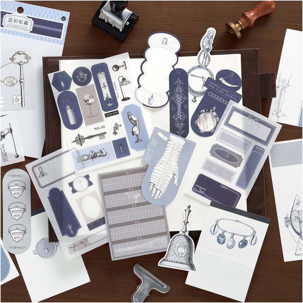 Old Residence Manuscript Series Paper Stickers 20 sheets 4 designs image 1