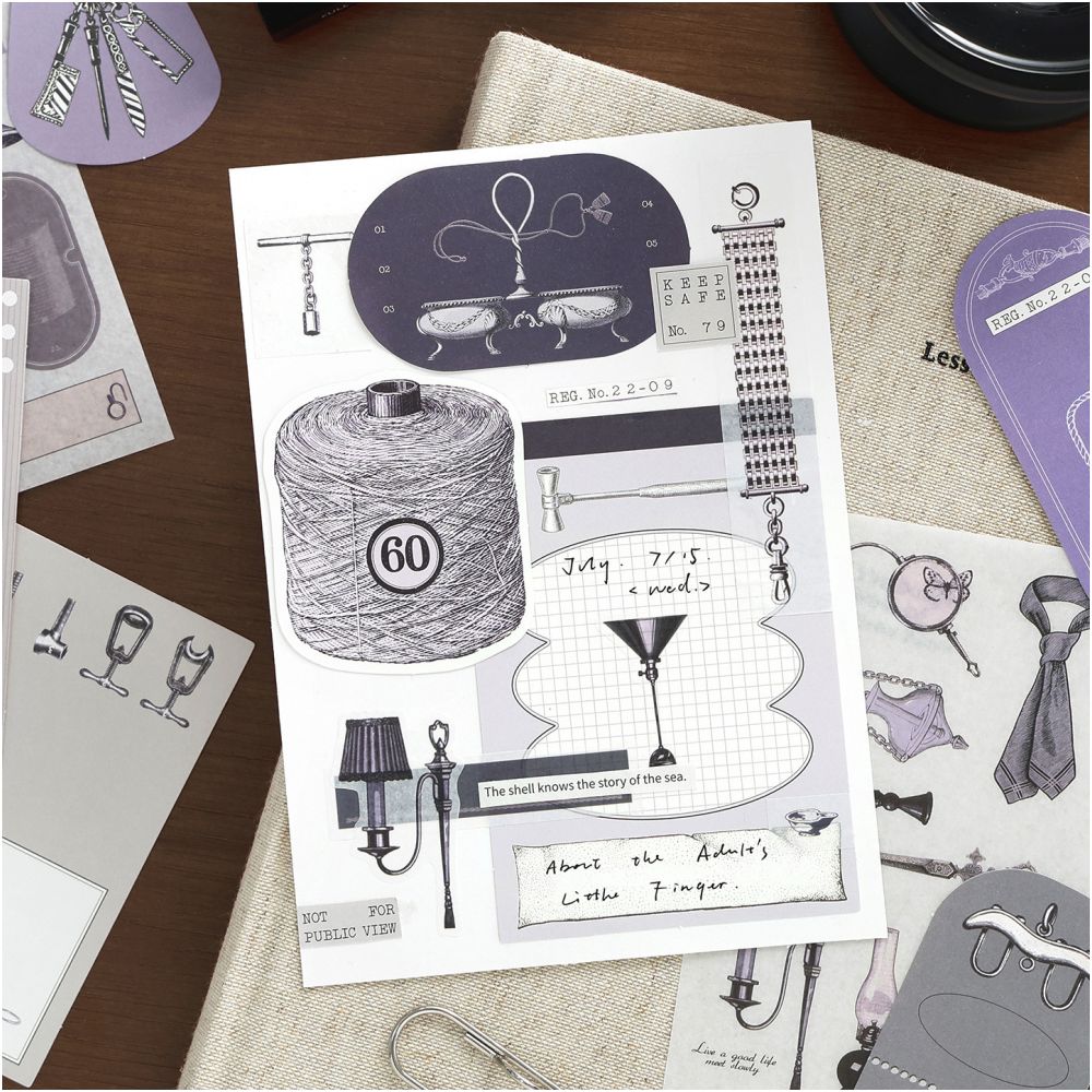 Old Residence Manuscript Series Paper Stickers 20 sheets 4 designs image 2