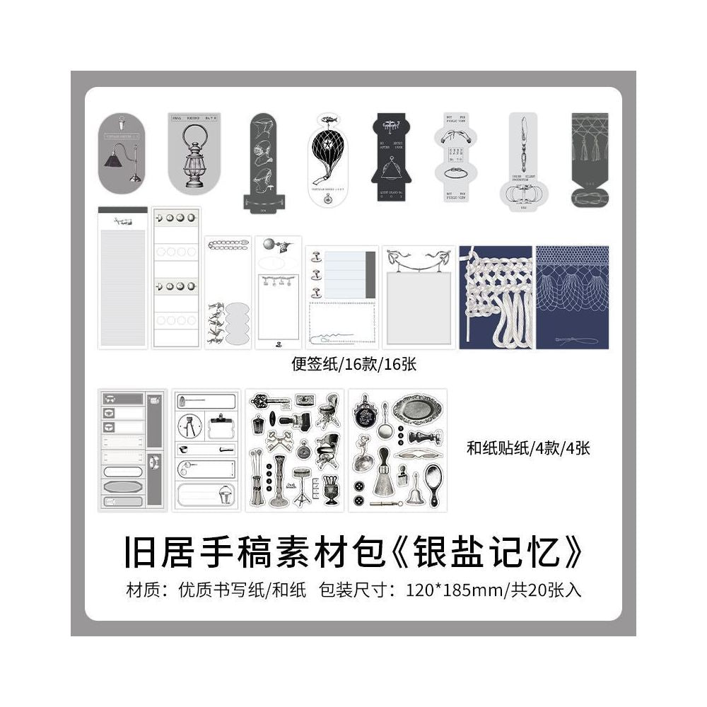 Old Residence Manuscript Series Paper Stickers 20 sheets 4 designs