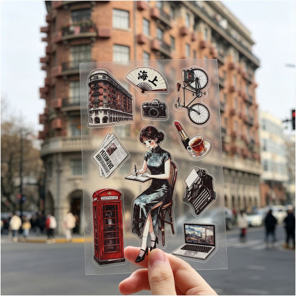 City Journey Notes Series PET Stickers 6 Sheets 6 Designs image 0