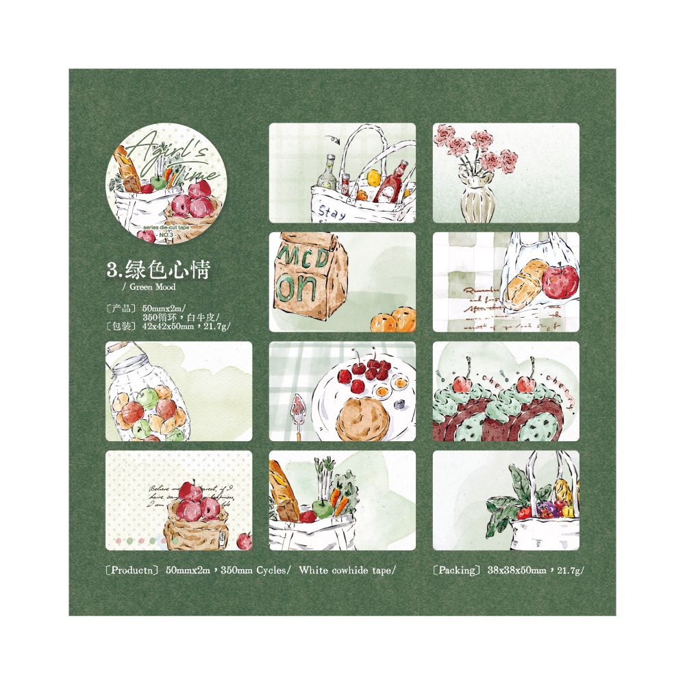 Girl's Time Series Washi Tape 5cm x 2m 4 variants