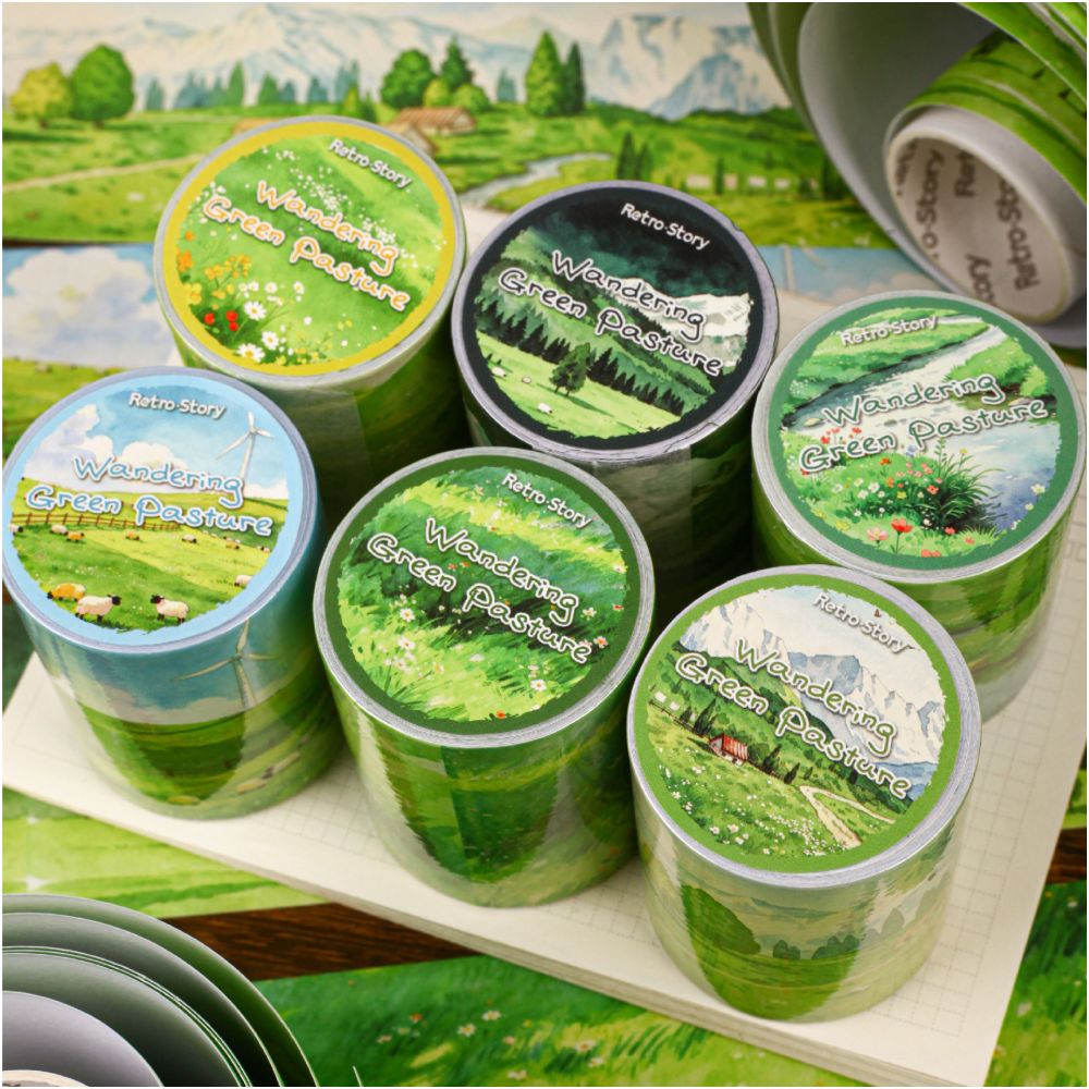 Leisure Walk Series Washi Tape 5cm x 2m 6 Designs image 0