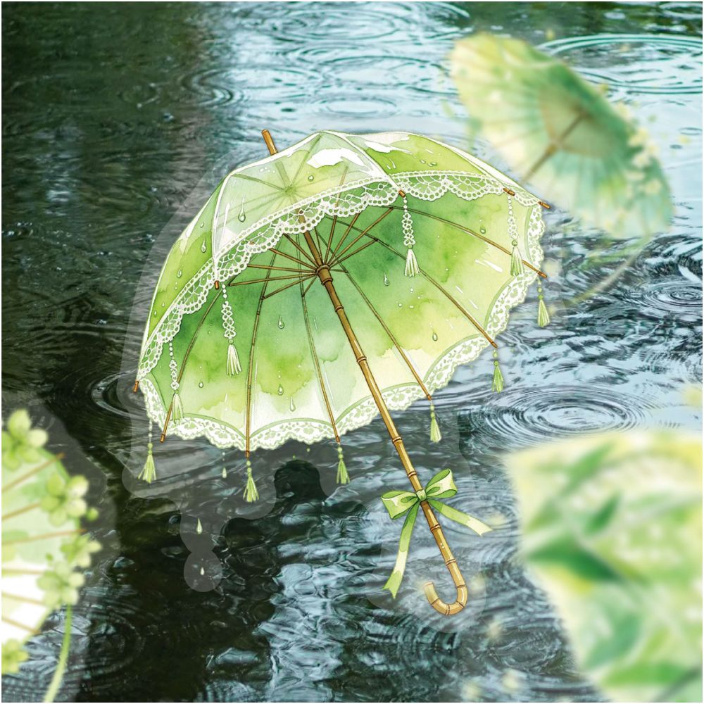Rain and Cloud Umbrella Series PET Stickers 20psc 6 variants image 0