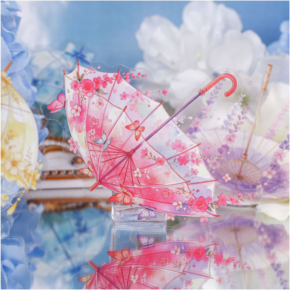 Rain and Cloud Umbrella Series PET Stickers 20psc 6 variants image 1
