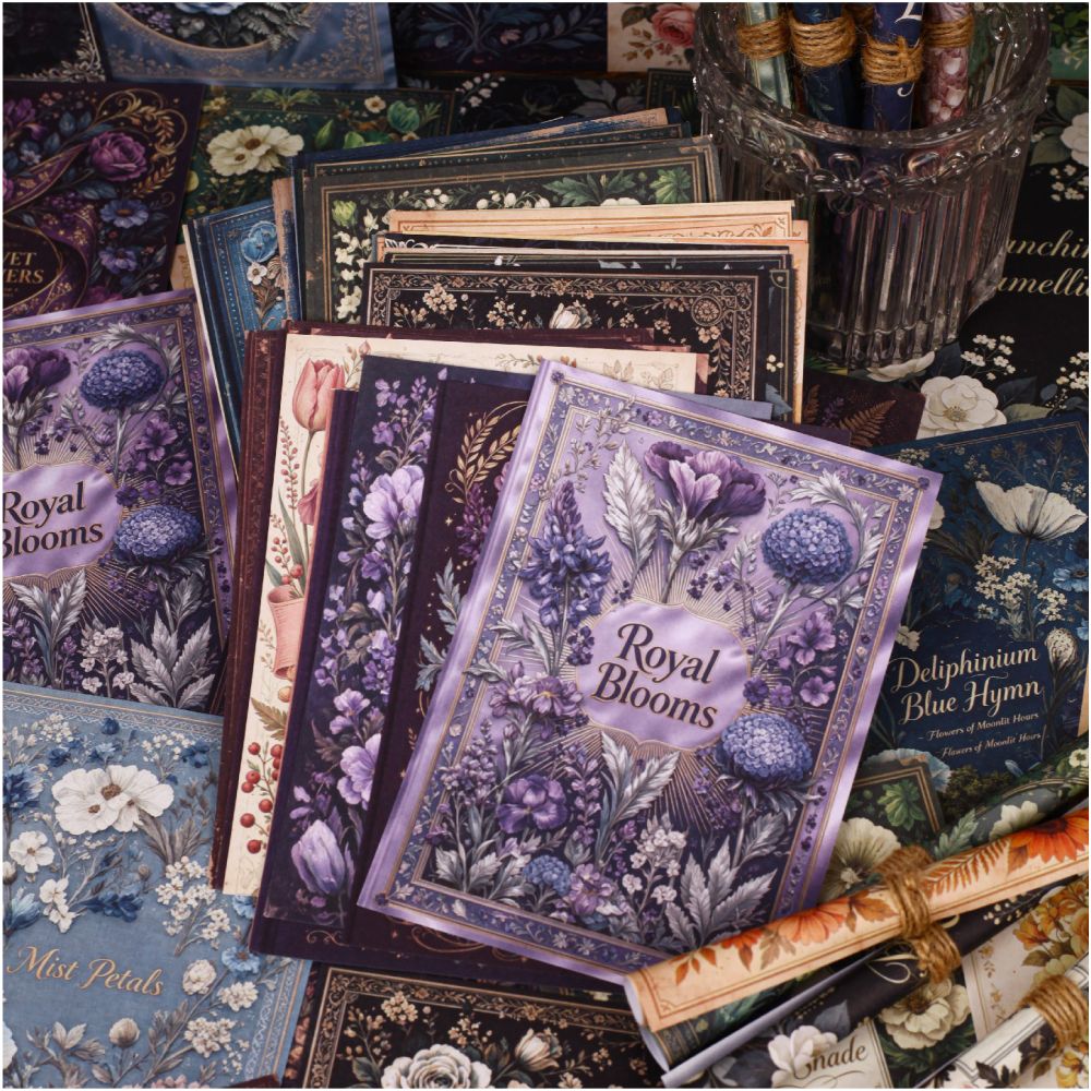 Vintage Secret Flower Series Material Paper 10cm x 14cm 24 Sheets 6 variants image 3