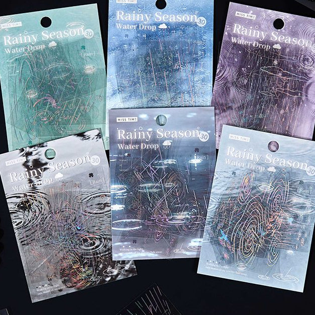 Rainy Season Series PET Stickers 30psc 6 variants image 0