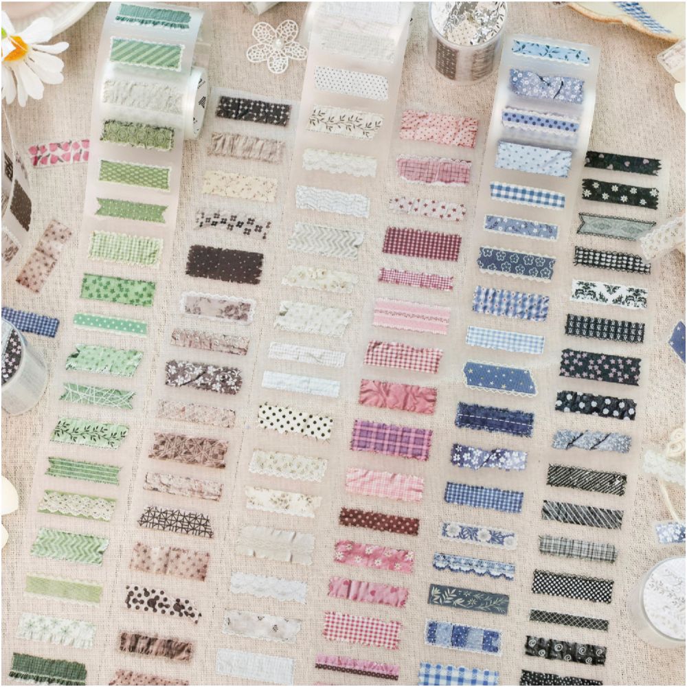 Matte Fabric Texture Series PET Tape 5cm x 2m 6 Designs image 0