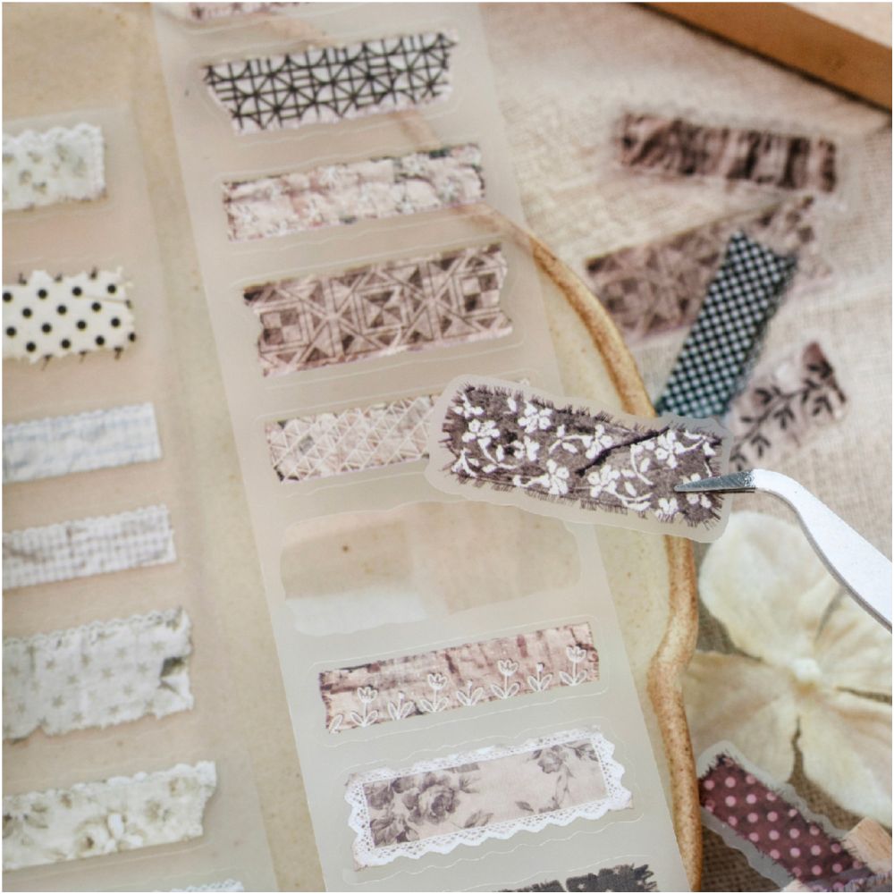 Matte Fabric Texture Series PET Tape 5cm x 2m 6 Designs image 2