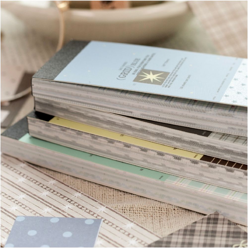 Grid Story Series Material Paper 4cm x 17cm 50 Sheets 4 Designs image 3